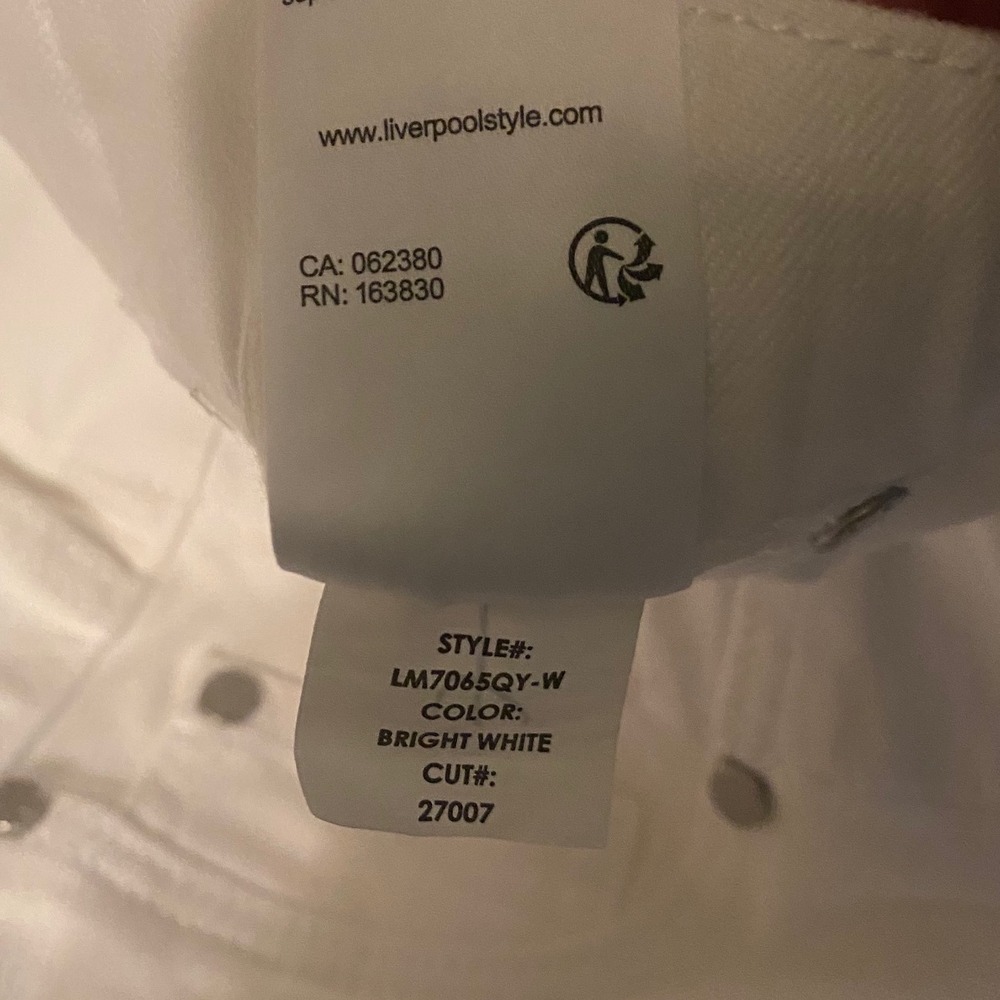 Liverpool Los Angeles Chloe Pull On Crop Skinny Jeans White Eco Denim 4/27 NEW - Picture 10 of 10